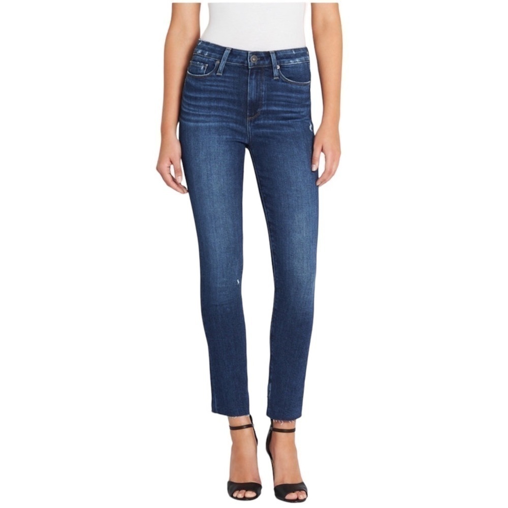 PAIGE HOXTON ANKLE PEG RAW HEM JEANS